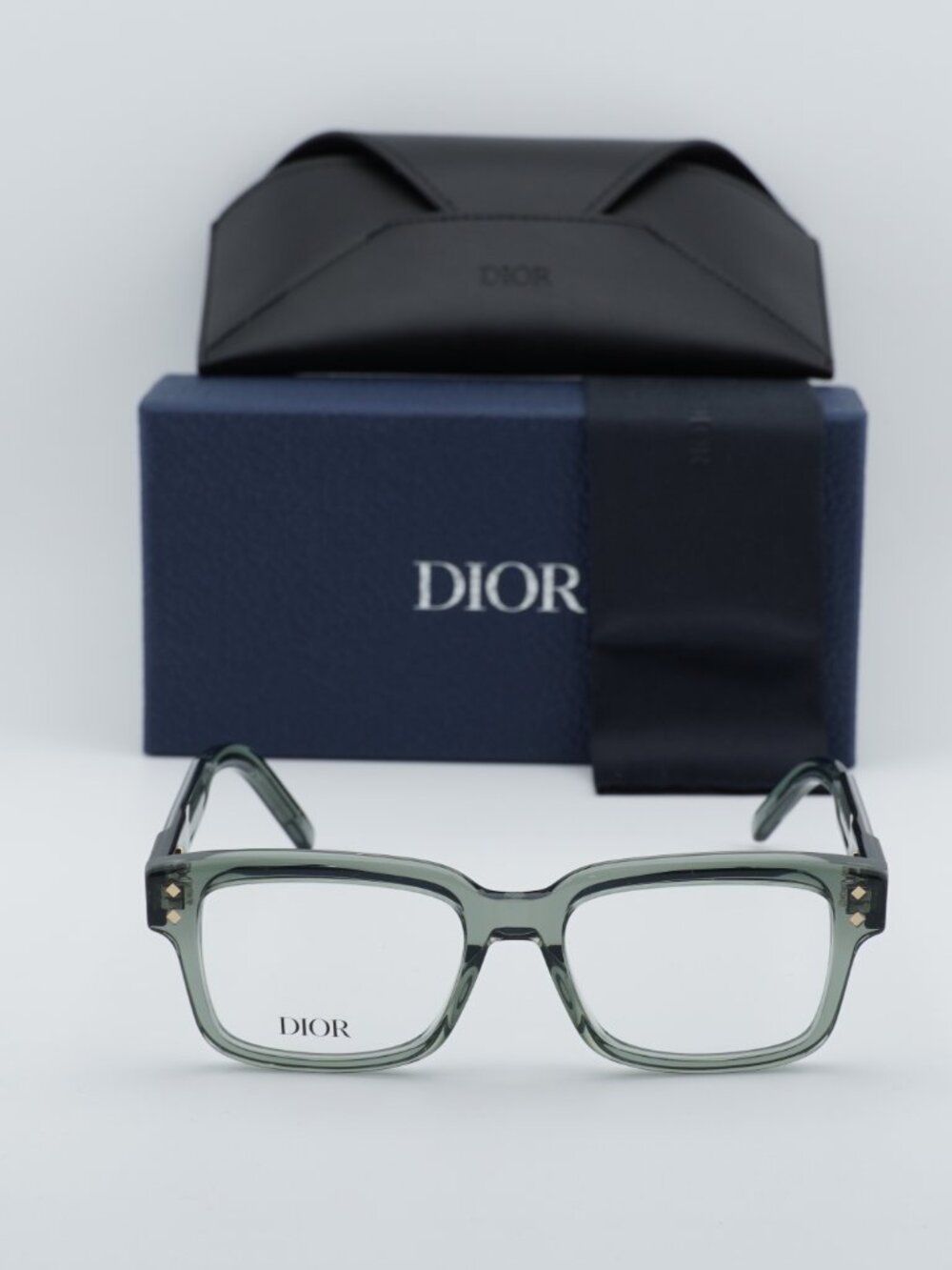 Dior CD DIAMONDO S8I 5500 Rectangle Men Eyeglasses 53mm - Green - Picture 6 of 10